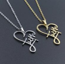 Load image into Gallery viewer, FAITH † HEART NECKLACE
