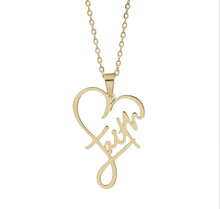 Load image into Gallery viewer, FAITH † HEART NECKLACE
