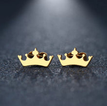 Load image into Gallery viewer, CROWNED STUD EARRINGS
