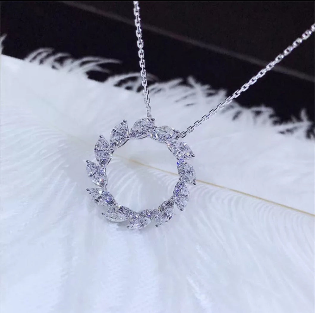 STERLING SILVER SUNFLOWER CZ NECKLACE