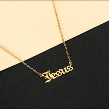 Load image into Gallery viewer, JESUS SCRIPT NECKLACE
