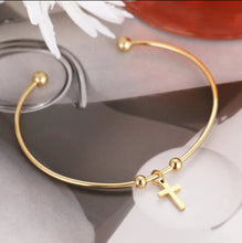 Load image into Gallery viewer, CROSS CUFF BANGLE
