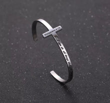Load image into Gallery viewer, CROSS SCRIPTURE CUFF BANGLE
